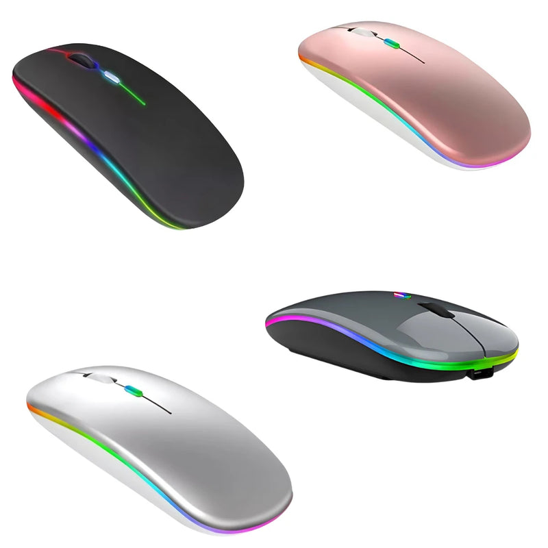 Mouses Sem Fio Recarregável Led Rgb 2.4 Ghz